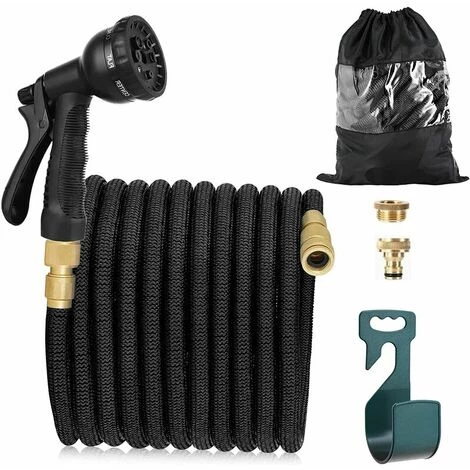 FOZIY Tuyau D'arrosage Rétractable 15 M, 8 Fonctions De Pulvérisation, Raccords En Laiton 1/2 "et 3/4", Tuyau En Latex 3 Couches, Tuyau D'irrigation Et De Rinçage Avec Crochet Et Pochette,Fonepro 3 FOZIY Tuyau D'arrosage Rétractable 15 M, 8 Fonctions De Pulvérisation, Raccords En Laiton 1/2 "et 3/4", Tuyau En Latex 3 Couches, Tuyau D'irrigation Et De Rinçage Avec Crochet Et Pochette,Fonepro
