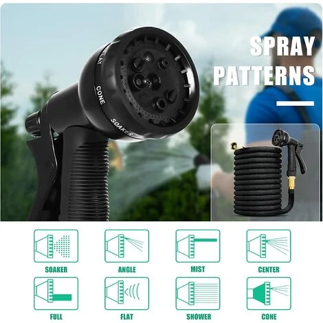 BAICCCF Tuyau D'arrosage De 22,5 M, Tuyau D'arrosage Avec Buse à 8 Fonctions Et Latex Durable à 3 Couches, Léger Anti-torsion, Parfait Pour L'arrosage Et Le Nettoyage 6 BAICCCF Tuyau D'arrosage De 22,5 M, Tuyau D'arrosage Avec Buse à 8 Fonctions Et Latex Durable à 3 Couches, Léger Anti-torsion, Parfait Pour L'arrosage Et Le Nettoyage – Image 4