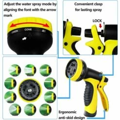 BAICCCF Tuyau D'arrosage 30 M, Tuyau D'arrosage Extensible, Extensible Avec Buse 10 Fonctions, Latex Durable 4 Couches, Raccords En Laiton Massif, Tissu Extra Résistant, Tuyau D'arrosage Léger Pour L'arrosage 11 BAICCCF Tuyau D'arrosage 30 M, Tuyau D'arrosage Extensible, Extensible Avec Buse 10 Fonctions, Latex Durable 4 Couches, Raccords En Laiton Massif, Tissu Extra Résistant, Tuyau D'arrosage Léger Pour L'arrosage -Tuyau d'arrosage Soldes 63874154 5