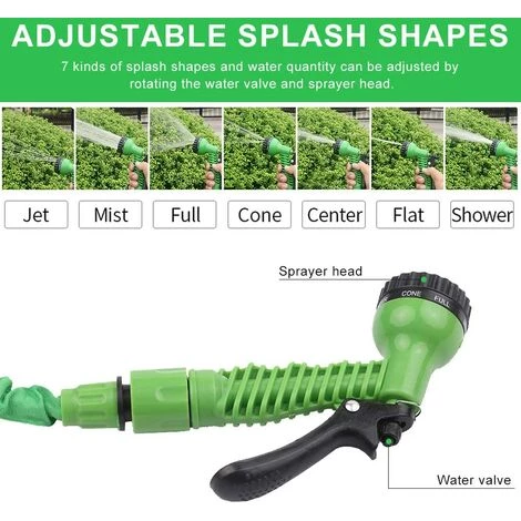 BAICCCF Tuyau D'arrosage Extensible 3 Fois, Tuyau D'eau Flexible Haute Pression étanche Avec 7 Fonctions De Pulvérisation 4 BAICCCF Tuyau D'arrosage Extensible 3 Fois, Tuyau D'eau Flexible Haute Pression étanche Avec 7 Fonctions De Pulvérisation – Image 2