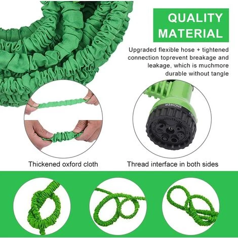 BAICCCF Tuyau D'arrosage Extensible 3 Fois, Tuyau D'eau Flexible Haute Pression étanche Avec 7 Fonctions De Pulvérisation 7 BAICCCF Tuyau D'arrosage Extensible 3 Fois, Tuyau D'eau Flexible Haute Pression étanche Avec 7 Fonctions De Pulvérisation – Image 5