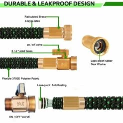 BAICCCF Tuyau D'arrosage Extensible De 22,5 M, Tuyau D'arrosage Flexible Avec Buse De Pulvérisation à 10 Fonctions Et Raccords En Laiton De 2 Cm, Latex Rétractable à 4 Couches, Tuyau D'arrosage Léger Sans Plis Pour L'arrosage Et Le Lavage 9 BAICCCF Tuyau D'arrosage Extensible De 22,5 M, Tuyau D'arrosage Flexible Avec Buse De Pulvérisation à 10 Fonctions Et Raccords En Laiton De 2 Cm, Latex Rétractable à 4 Couches, Tuyau D'arrosage Léger Sans Plis Pour L'arrosage Et Le Lavage -Tuyau d'arrosage Soldes 63874260 3