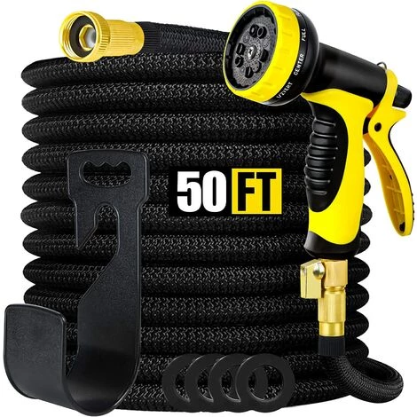 BAICCCF Tuyau D'arrosage 15 M, Tuyau D'arrosage Extensible, Extensible Avec Buse 10 Fonctions, Latex Durable 4 Couches, Raccords En Laiton Massif, Tissu Extra Résistant, Tuyau D'arrosage Léger Pour L'arrosage 3 BAICCCF Tuyau D'arrosage 15 M, Tuyau D'arrosage Extensible, Extensible Avec Buse 10 Fonctions, Latex Durable 4 Couches, Raccords En Laiton Massif, Tissu Extra Résistant, Tuyau D'arrosage Léger Pour L'arrosage