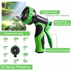 BAICCCF Tuyau D'arrosage Extensible De 15 M, Tuyau D'arrosage Flexible Avec Buse De Pulvérisation à 10 Fonctions Et Raccords En Laiton De 2 Cm, Latex Rétractable à 4 Couches, Tuyau Léger Sans Plis Pour L'arrosage Et Le Lavage 8 BAICCCF Tuyau D'arrosage Extensible De 15 M, Tuyau D'arrosage Flexible Avec Buse De Pulvérisation à 10 Fonctions Et Raccords En Laiton De 2 Cm, Latex Rétractable à 4 Couches, Tuyau Léger Sans Plis Pour L'arrosage Et Le Lavage -Tuyau d'arrosage Soldes 63874370 2