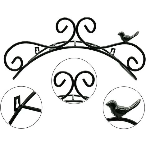 MEZHENG Support De Tuyau Support Mural Support De Tuyau De Jardin Supports De Suspension Fixés Au Mur Décoratif Support De Tuyau De Jardin En Fonte (34.8 X 17 X 16 Cm, Noir) 4 MEZHENG Support De Tuyau Support Mural Support De Tuyau De Jardin Supports De Suspension Fixés Au Mur Décoratif Support De Tuyau De Jardin En Fonte (34.8 X 17 X 16 Cm, Noir) – Image 2