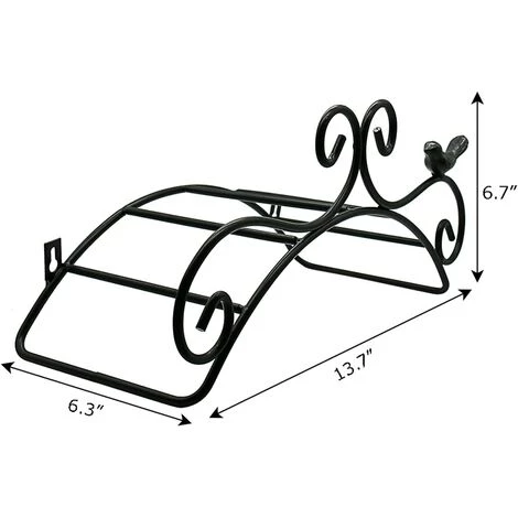 MEZHENG Support De Tuyau Support Mural Support De Tuyau De Jardin Supports De Suspension Fixés Au Mur Décoratif Support De Tuyau De Jardin En Fonte (34.8 X 17 X 16 Cm, Noir) 7 MEZHENG Support De Tuyau Support Mural Support De Tuyau De Jardin Supports De Suspension Fixés Au Mur Décoratif Support De Tuyau De Jardin En Fonte (34.8 X 17 X 16 Cm, Noir) – Image 5