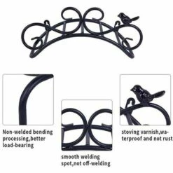 GroupM Porte-tuyau D'eau Noir Porte-tuyau D'eau En Fer Forgé Rétro Porte-tuyau D'eau En Fonte Oiseau Pratique Jardin Cour Adapté -Tuyau d'arrosage Soldes 63890280 3