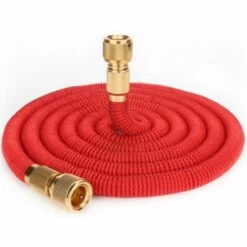 CSPARKV Tuyau D'arrosage Télescopique[Rouge] -Tuyau Unique De 75 Pieds (7.5 Mètres - 22 Mètres Après L'injection D'eau Palan Outil De Lavage De Voiture Tuyau En Tissu élastique Tuyau D'eau Télescopique