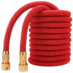 CSPARKV Tuyau D'arrosage Télescopique[Rouge] -Tuyau Unique De 75 Pieds (7.5 Mètres - 22 Mètres Après L'injection D'eau Palan Outil De Lavage De Voiture Tuyau En Tissu élastique Tuyau D'eau Télescopique -Tuyau d'arrosage Soldes 64103195 4