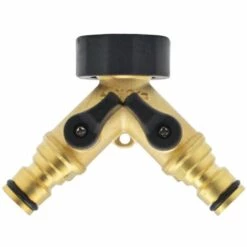 CSPARKV Tuyau D'arrosage Joint Rapide En Cuivre De Type Y 3/4 "joint En Cuivre De Jardin De Type Y Avec Vanne Joint De Tuyau D'eau En Cuivre à Double Voie Avec Vanne à Bille