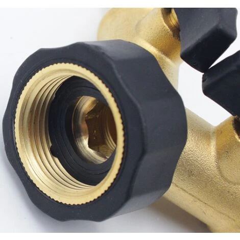 CSPARKV Tuyau D'arrosage Joint Rapide En Cuivre De Type Y 3/4 "joint En Cuivre De Jardin De Type Y Avec Vanne Joint De Tuyau D'eau En Cuivre à Double Voie Avec Vanne à Bille 4 CSPARKV Tuyau D'arrosage Joint Rapide En Cuivre De Type Y 3/4 "joint En Cuivre De Jardin De Type Y Avec Vanne Joint De Tuyau D'eau En Cuivre à Double Voie Avec Vanne à Bille – Image 2