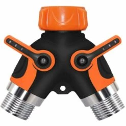 CSPARKV Tuyau D'arrosage Connecteur Bidirectionnel En Plastique De Type Y De 3/4 "filetage Standard Américain Un Connecteur En Alliage De Zinc à Deux Inverseurs Orange Filetage Standard Américain 2 à Vendre