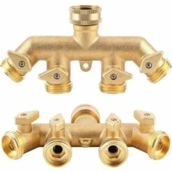BF Tuyau D'arrosage Répartiteur à Quatre Ports Poignée En Cuivre Distributeur De Connecteur à Quatre Voies (norme Européenne) -Tuyau d'arrosage Soldes 64357095 4