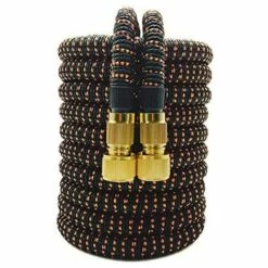 KARTOKNER Tuyau De Jardin Extensible Flexible Haute Pression Haute Pression De Voiture De Lavage Des Tuyaux D'irrigation De Pipeline (Marron Foncé - Longueur Originale 7.5m Après Injection D'eau 22m)