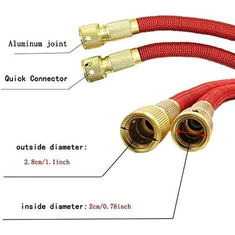 KARTOKNER Tuyau De Jardin Extensible Flexible Haute Pression Haute Pression De Voiture De Lavage Des Tuyaux D'irrigation De Pipeline (vert - Longueur Originale 2.5m Après Injection D'eau 7.5m) 6 KARTOKNER Tuyau De Jardin Extensible Flexible Haute Pression Haute Pression De Voiture De Lavage Des Tuyaux D'irrigation De Pipeline (vert - Longueur Originale 2.5m Après Injection D'eau 7.5m) – Image 4
