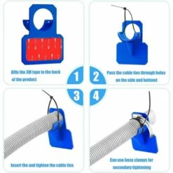 KARTOKNER Lot De 2 Support De Tuyau De Piscine, Adaptateur Pour Piscine, Bleu Accessoires Piscine, Pour Tuyaux Piscine De Dans Les 38 Mm -Tuyau d'arrosage Soldes 64509410 3