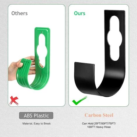 AOUGO Support De Tuyau D'arrosage, Enrouleur De Tuyau En Acier De 8,5 Pouces Pour Tuyau D'arrosage De Jardinage, Crochet Flexible Extensible Pour Tuyau D'arrosage Pour Jardin Extérieur Noir 6 AOUGO Support De Tuyau D'arrosage, Enrouleur De Tuyau En Acier De 8,5 Pouces Pour Tuyau D'arrosage De Jardinage, Crochet Flexible Extensible Pour Tuyau D'arrosage Pour Jardin Extérieur Noir – Image 4