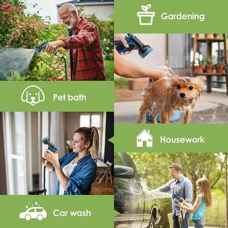 OSQI Tuyau D'arrosage Extensible De 15 M / 50 Pieds, 3 Couches De Latex Naturel, Tuyau D'eau Flexible Avec Valve D'arrêt 10 Fonctions Buse De Pulvérisation, Pour Arrosage De Jardin Ou Lavage De Voiture 7 OSQI Tuyau D'arrosage Extensible De 15 M / 50 Pieds, 3 Couches De Latex Naturel, Tuyau D'eau Flexible Avec Valve D'arrêt 10 Fonctions Buse De Pulvérisation, Pour Arrosage De Jardin Ou Lavage De Voiture – Image 5