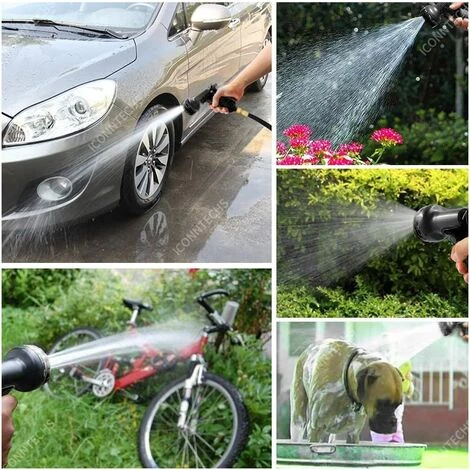 OSQI Tuyau D'arrosage Extensible, Tuyau Rétractable De 15 M/50 Pieds 3/4" Et 1/2" Raccords En Laiton Massif Standard UE Tuyau D'eau Flexible Avec Vanne D'arrêt Buse De Pulvérisation à 8 Fonctions 7 OSQI Tuyau D'arrosage Extensible, Tuyau Rétractable De 15 M/50 Pieds 3/4" Et 1/2" Raccords En Laiton Massif Standard UE Tuyau D'eau Flexible Avec Vanne D'arrêt Buse De Pulvérisation à 8 Fonctions – Image 5