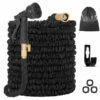 OSQI Tuyau D'arrosage Extensible, Tuyau Rétractable 8 Types De Pistolets à Eau/support De Tuyau/sac De Rangement, Pour Pelouse, Arrosage De Fleurs/etc. (Noir, 50FT) -Tuyau d'arrosage Soldes 65502626 1