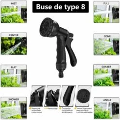 OSQI Tuyau D'arrosage Extensible, Tuyau Rétractable 8 Types De Pistolets à Eau/support De Tuyau/sac De Rangement, Pour Pelouse, Arrosage De Fleurs/etc. (Noir, 50FT) 11 OSQI Tuyau D'arrosage Extensible, Tuyau Rétractable 8 Types De Pistolets à Eau/support De Tuyau/sac De Rangement, Pour Pelouse, Arrosage De Fleurs/etc. (Noir, 50FT) -Tuyau d'arrosage Soldes 65502626 5