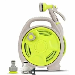 HELLO KITTY BAIN Dévidoir Mural Portable 15 M (13 + 2 M) Dévidoir Compact 6 En 1 Buse - Vert