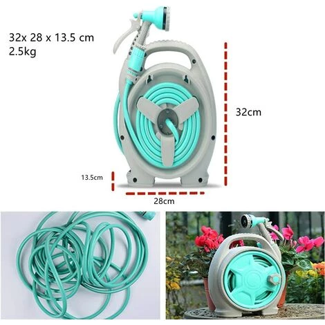 HELLO KITTY BAIN Dévidoir Mural Portable 15 M (13 + 2 M) Dévidoir Compact 6 En 1 Buse - Vert 4 HELLO KITTY BAIN Dévidoir Mural Portable 15 M (13 + 2 M) Dévidoir Compact 6 En 1 Buse - Vert – Image 2