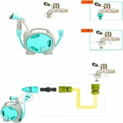 HELLO KITTY BAIN Dévidoir Mural Portable 15 M (13 + 2 M) Dévidoir Compact 6 En 1 Buse - Vert 9 HELLO KITTY BAIN Dévidoir Mural Portable 15 M (13 + 2 M) Dévidoir Compact 6 En 1 Buse - Vert -Tuyau d'arrosage Soldes 65624917 3