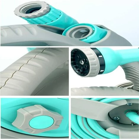 HELLO KITTY BAIN Dévidoir Mural Portable 15 M (13 + 2 M) Dévidoir Compact 6 En 1 Buse - Vert 7 HELLO KITTY BAIN Dévidoir Mural Portable 15 M (13 + 2 M) Dévidoir Compact 6 En 1 Buse - Vert – Image 5