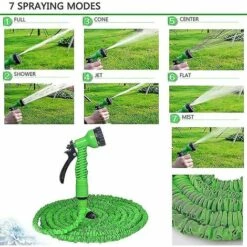 BAICCCF Dévidoir Mural Tuyau D'arrosage, Tuyau D'arrosage De 7,5 M / 25 Pieds Avec Buse De Pulvérisation, Tuyau D'arrosage -Tuyau d'arrosage Soldes 65669651 4