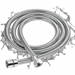 BAICCCF Dévidoir Mural Flexible De Douche 2m, Chrome Flexible Universel Flexible De Douche Extensible En Acier Inoxydable Anti-explosion