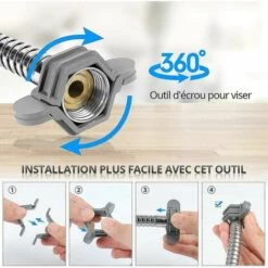 BAICCCF Dévidoir Mural Flexible De Douche 2m, Chrome Flexible Universel Flexible De Douche Extensible En Acier Inoxydable Anti-explosion 10 BAICCCF Dévidoir Mural Flexible De Douche 2m, Chrome Flexible Universel Flexible De Douche Extensible En Acier Inoxydable Anti-explosion -Tuyau d'arrosage Soldes 65669836 4