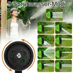 UISEBRT Enrouleur De Tuyau 20 + 2 M Avec Douchette - Support Mural - Pivotant à 180° - Pour Jardin, Irrigation, Lavage De Voiture - Vert -Tuyau d'arrosage Soldes 65671769 4