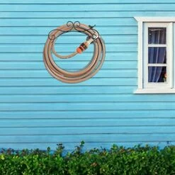 MERéTéET Support De Tuyau D'arrosage Robuste - Support Mural Pour Tuyau D'arrosage Décoratif - Enrouleur De Tuyau En Métal Solide Pour L'extérieur -Tuyau d'arrosage Soldes 65790133 5
