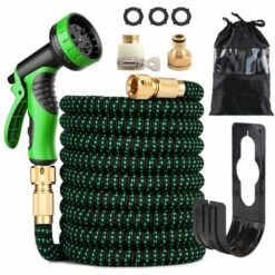 TANCYCO Tuyau D'arrosage De 25 Pieds Avec Buse De Pulvérisation à 10 Fonctions, Tuyau D'arrosage Extensible Avec Support De Tuyau, Tuyau D'eau Flexible Et Léger Extensible Pour Lavage De Voiture Pour Arrosage De Cour