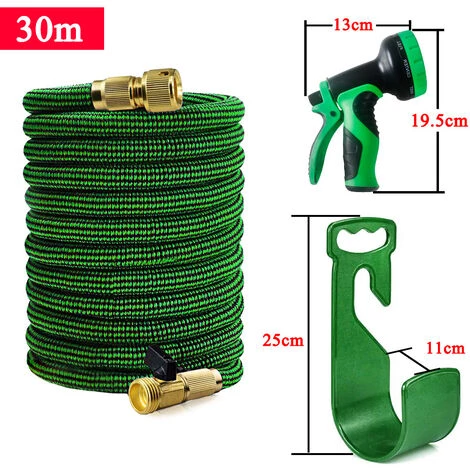 Froadp 30m Tuyau D'arrosage De Tuyau Flexible Tuyau D'eau Extensible Buse De Douche Anti-fuite Anti-pliure Avec 9 Fonctions Pour L'irrigation Et Le Nettoyage Du Jardin (100 Pieds, Noir + Vert) 4 Froadp 30m Tuyau D'arrosage De Tuyau Flexible Tuyau D'eau Extensible Buse De Douche Anti-fuite Anti-pliure Avec 9 Fonctions Pour L'irrigation Et Le Nettoyage Du Jardin (100 Pieds, Noir + Vert) – Image 2