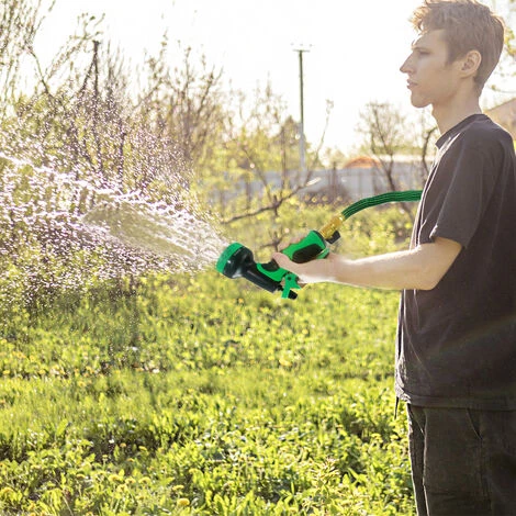 Froadp 30m Tuyau D'arrosage De Tuyau Flexible Tuyau D'eau Extensible Buse De Douche Anti-fuite Anti-pliure Avec 9 Fonctions Pour L'irrigation Et Le Nettoyage Du Jardin (100 Pieds, Noir + Vert) 7 Froadp 30m Tuyau D'arrosage De Tuyau Flexible Tuyau D'eau Extensible Buse De Douche Anti-fuite Anti-pliure Avec 9 Fonctions Pour L'irrigation Et Le Nettoyage Du Jardin (100 Pieds, Noir + Vert) – Image 5