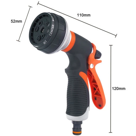 HAPPYSHOPPING Pistolet à Eau Haute Pression à Huit Fonctions, 3 Tampons En Cuir - 3 Tampons En Cuir 4 HAPPYSHOPPING Pistolet à Eau Haute Pression à Huit Fonctions, 3 Tampons En Cuir - 3 Tampons En Cuir – Image 2