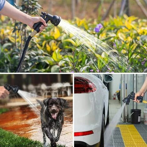 WAVE Tuyau D'arrosage Extensible à 8 Fonctions, Tuyau Flexible Et Léger, Pour Irrigation, Nettoyage Du Jardin, Laver La Voiture, Arroser, Baigner Animal, Tuyau D'arrosage Avec Sac De Rangement (15M/50FT) 7 WAVE Tuyau D'arrosage Extensible à 8 Fonctions, Tuyau Flexible Et Léger, Pour Irrigation, Nettoyage Du Jardin, Laver La Voiture, Arroser, Baigner Animal, Tuyau D'arrosage Avec Sac De Rangement (15M/50FT) – Image 5