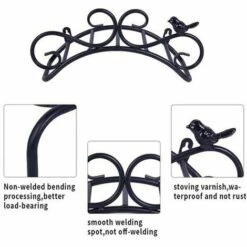Cisea Support De Tuyau Support Mural Support De Tuyau De Jardin Supports De Suspension Fixés Au Mur Décoratif Support De Tuyau De Jardin En Fonte (35 X 17 X 15 Cm, Noir) -Tuyau d'arrosage Soldes 67416893 3