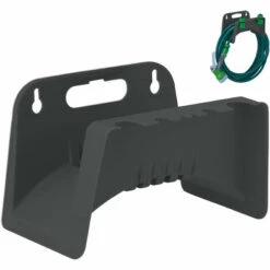 Relaxdays Support Mural Pour Tuyau, Plastique, Suspension Pour Tuyau D’arrosage De Jardin, HxLxP 15 X 24 X 17 Cm, Gris