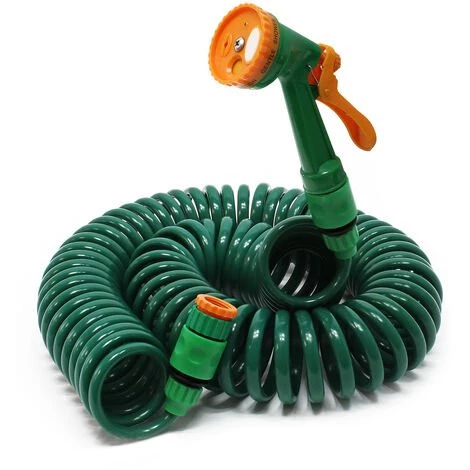 WILTEC Tuyau D’arrosage En Spirale Extensible 15m Flexible De Jardin Pour Maison Et Jardin Multijets 3 WILTEC Tuyau D’arrosage En Spirale Extensible 15m Flexible De Jardin Pour Maison Et Jardin Multijets